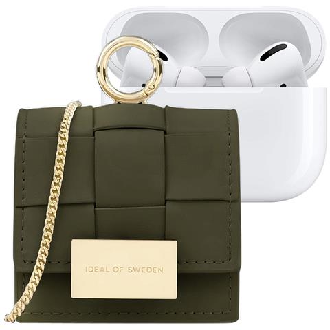 Mini Borsa Per Airpods Any Generation Modello Braided Con Tracolla Regolabile, Verde Kaki - Foto 1