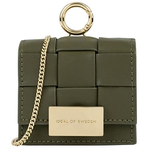 Mini Borsa Per Airpods Any Generation Modello Braided Con Tracolla Regolabile, Verde Kaki - Foto 2