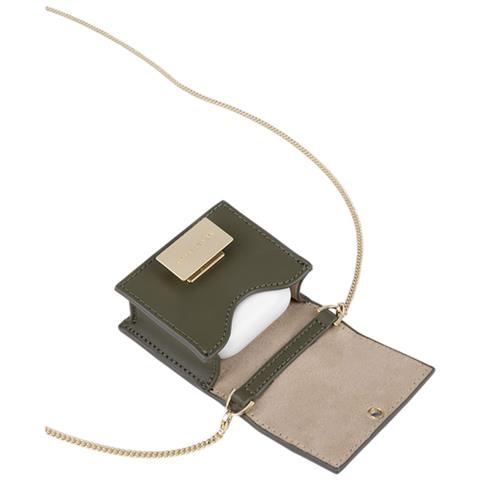 Mini Borsa Per Airpods Any Generation Modello Braided Con Tracolla Regolabile, Verde Kaki - Foto 4