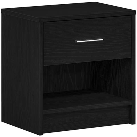 Comodino Con Cassetto Nero 39x28x41 Cm - Foto 2