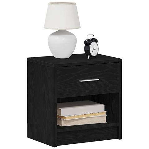 Comodino Con Cassetto Nero 39x28x41 Cm - Foto 1