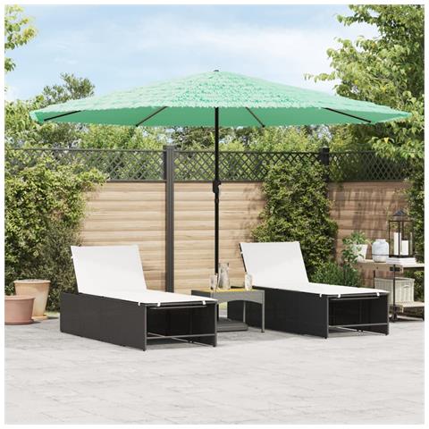 Ombrellone Giardino Con Palo In Acciaio Verde 388x388x248 Cm - Foto 1