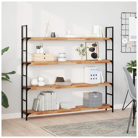 Ripiano A Parete 120x20x4cm Legno Massello Acacia Rifinito Olio - Foto 1