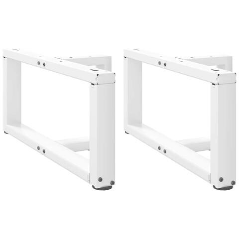 Gambe Tavolino Da Caffè A T 2 Pz Bianco 60x25x(30-31)cm Acciaio - Foto 1