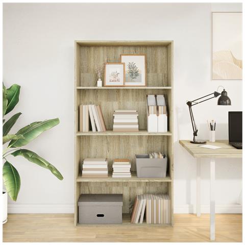 Libreria Rovere Sonoma 80x30x152 Cm In Legno Multistrato - Foto 3