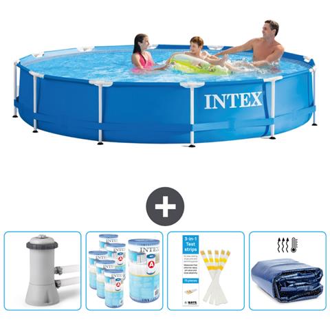 Piscina Fuori Terra - In Giro - 366x366x76 Cm - Blu - Include Accessori Coordinati Cb86 - Foto 1