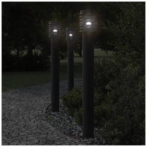 Lusso Casadino - Lampade Da Terra Per Esterni 3 Pz Nere 110 Cm In Acciaio Inox - Foto 7