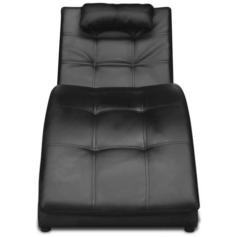 Sedia A Sdraio Con Cuscino Nera In Similpelle - Foto 1