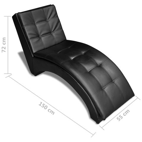 Sedia A Sdraio Con Cuscino Nera In Similpelle - Foto 7