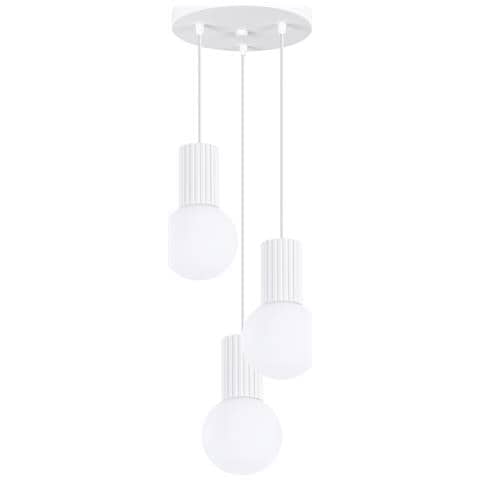 Sollux Lighting Lampada A Sospensione Halo 3p Bianco Sl.1710 - Moderno Lampada A Sospensione Bianco 125x25x25 Cm - Foto 1
