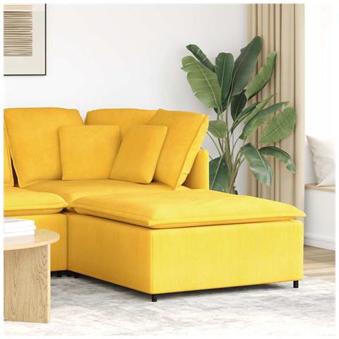 Modulo Poggiapiedi Divano Modulare Giallo Chiaro 100x100x48 cm - Foto 2