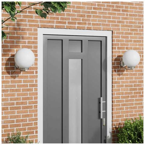 Lampade da Parete da Esterno 2 pz Acciaio Inossidabile Argento IP44 - Foto 2