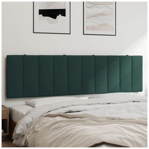 Cuscino Testiera Verde Scuro 180 cm in Velluto - Foto 2