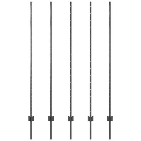 Pali per Recinzione 10 pcs Canale a U Grigio 160 cm Acciaio - Foto 1