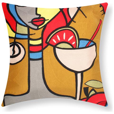 Set Di 2 Copricuscini 45x45 Cm Ricamati Art Nyssia - Foto 1