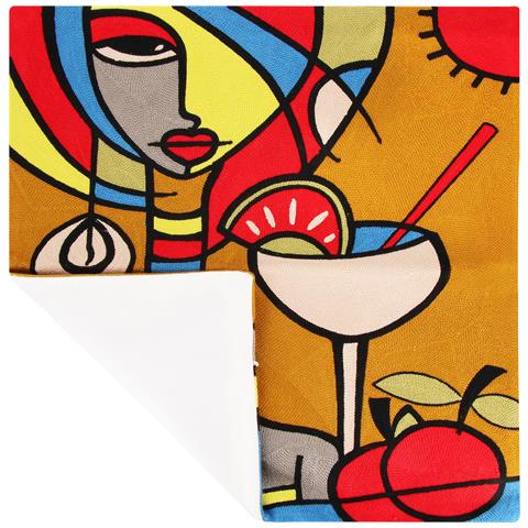 Set Di 2 Copricuscini 45x45 Cm Ricamati Art Nyssia - Foto 5