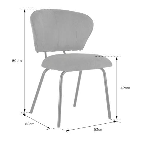 Set Di 2 Sedie Nilsa In Velluto A Coste Beige - Foto 2