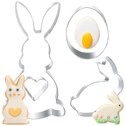 Grandi Formine Pasquali Per Biscotti In Acciaio Inossidabile Coniglio Uovo Cuore - Foto 1
