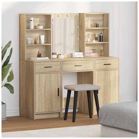 Set di 3 Tolette in Rovere Sonoma Legno Ingegnerizzato - Foto 2