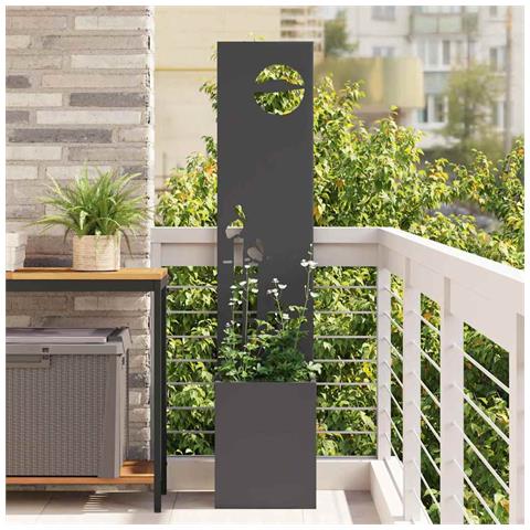 Vaso da Giardino con Pannello Decorativo Nero 32 x 140 cm - Foto 2