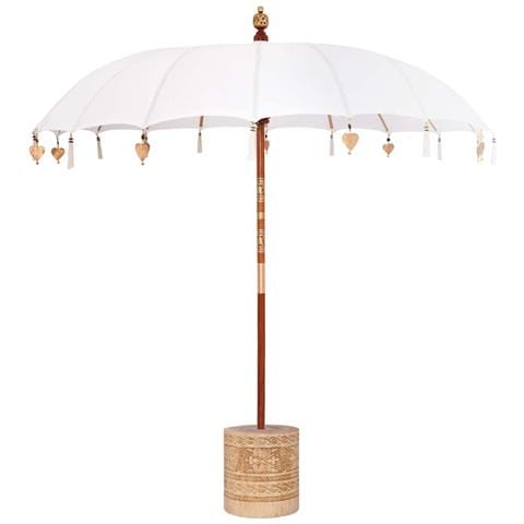 Parasol Balinese Crema 210-220 cm Cotone, legno massello - Foto 1