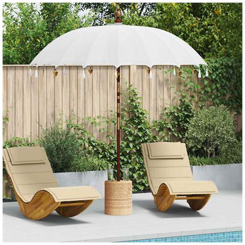 Parasol Balinese Crema 210-220 cm Cotone, legno massello - Foto 2