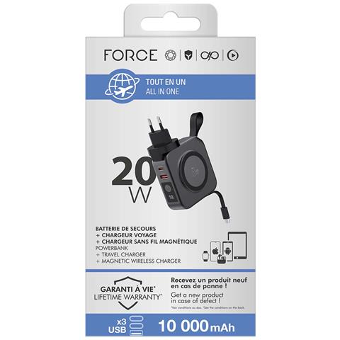 Powerbank Wireless Magnetico Magsafe 10000mah Con Funzione Caricatore Da Viaggio 20w, Nero - Foto 4