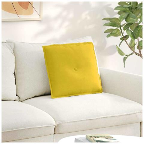 Cuscino per Schiena Giallo 50 x 45 cm Tessuto in Cords - Foto 2