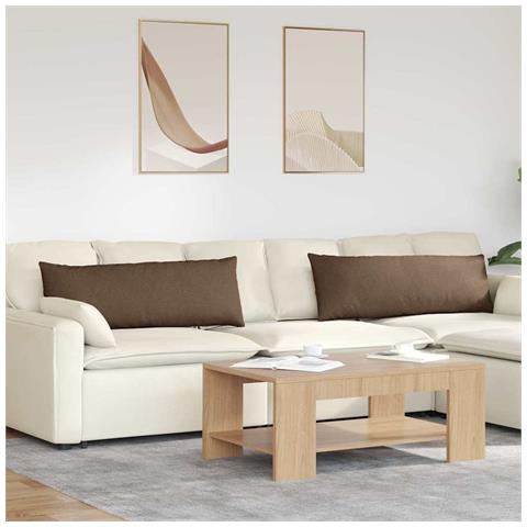 Cuscini da Divano 2 pcs Marrone 120 x 40 cm Tessuto - Foto 2