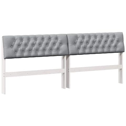 Testiera imbottita Grigio chiaro 200 cm Pino massello - Foto 1