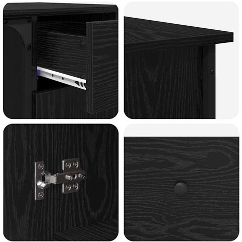 Scrivania Rovere Nero 141 x 141 x 75 cm Legno multistrato - Foto 9