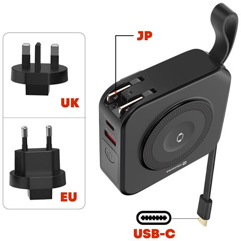 Powerbank All-in-one Pro 10000mah Magsafe, Usb, Usb-c E Prese Internazionali, Nero - Foto 2