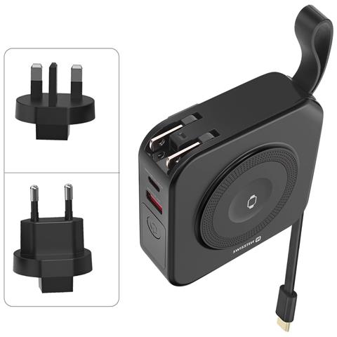 Powerbank All-in-one Pro 10000mah Magsafe, Usb, Usb-c E Prese Internazionali, Nero - Foto 5