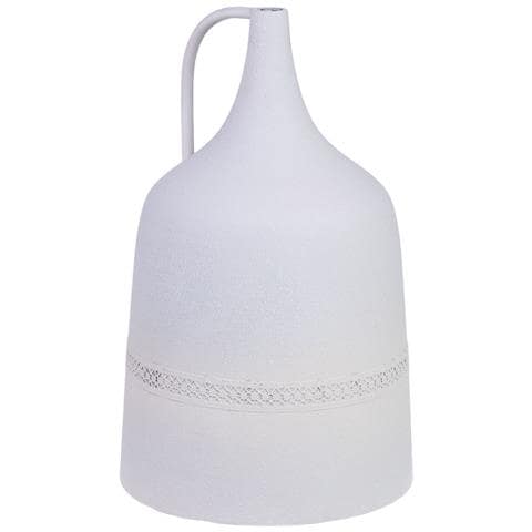Vaso Metallo Bianco 1 Manico 20x20x33h Cm - Foto 1