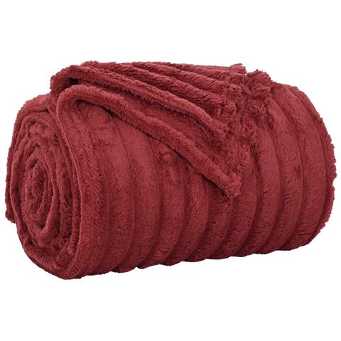 Coperta Rosso Bordeaux 240 x 220 cm Panno - Foto 1