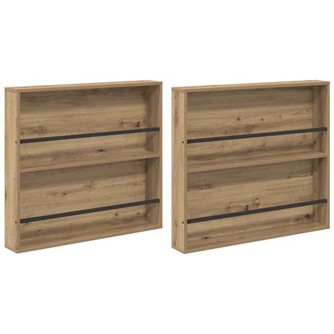 Scaffale per riviste 2 pcs Rovere artigianale 80 x 12 x 70 cm - Foto 1