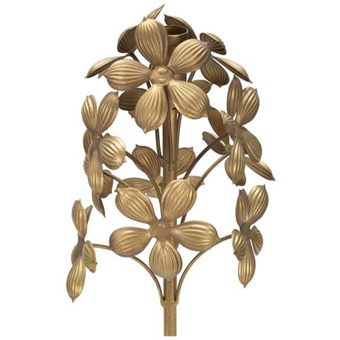 Portacandele Flowy Piantana Media In Ferro Dorato — Ø 17 X H 93 Cm - Foto 2