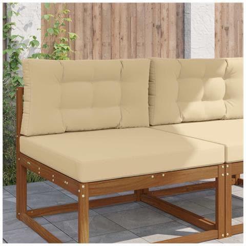 Cuscino per divano da esterno 2 pcs Beige Poliestere - Foto 2