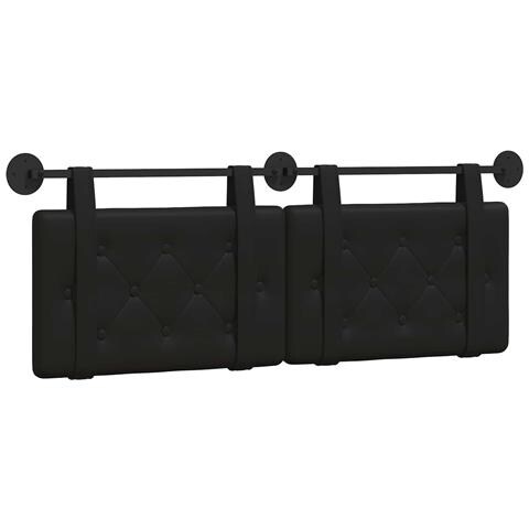 Testata appesa Nero 150 x 55 x 5 cm Pelle Sintetica - Foto 1
