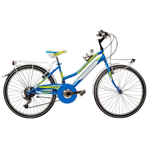 Bici Da Donna Mountain Bike 26 Mtb Lincy Bicicletta Ly26c6v Con Cambio 6v Completa Di Accessori Con Luci A Led - 40 Azzurro Verde - Foto 1