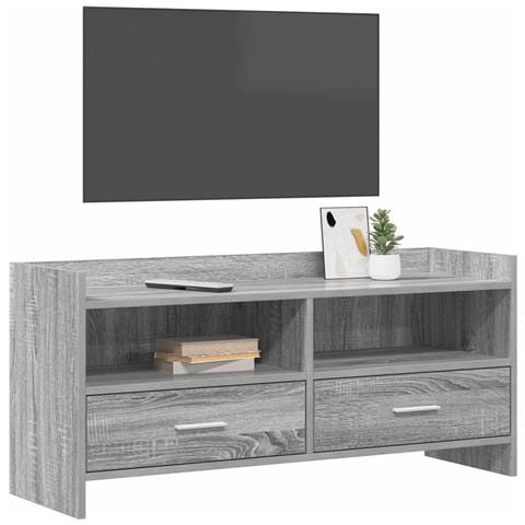 Mobile TV 100 x 33 x 47 cm Sonoma grigio Legno ingegnerizzato - Foto 2