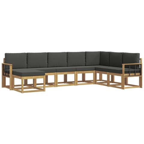 Set di divani da esterno con cuscino 8 pcs Bianco e Antracite - Foto 1