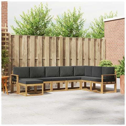 Set di divani da esterno con cuscino 8 pcs Bianco e Antracite - Foto 2