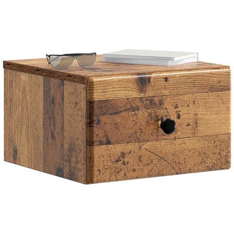 Mobiletto da notte a muro Legno antico 34,5 x 33 x 20 cm - Foto 2