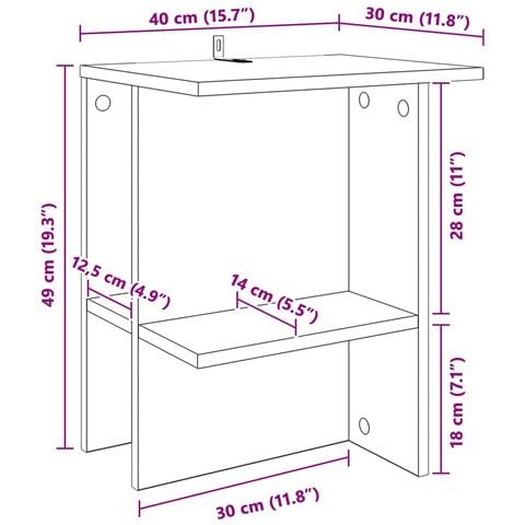 Tavolino da salotto 2 pcs Legno antico 40 x 30 x 49 cm - Foto 9