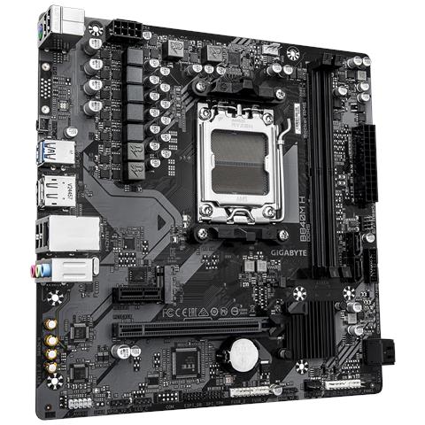 B840M H Scheda Madre - CPU AMD Ryzen 9000, VRM a 5+2+2 fasi, fino a 7200MHz DDR5 (O.C), 1xPCIe 4.0 M. 2, LAN 1GbE, USB 3.2 Gen 1 - Foto 2