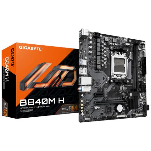 B840M H Scheda Madre - CPU AMD Ryzen 9000, VRM a 5+2+2 fasi, fino a 7200MHz DDR5 (O.C), 1xPCIe 4.0 M. 2, LAN 1GbE, USB 3.2 Gen 1 - Foto 1