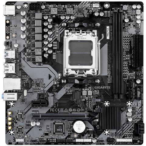 B840M H Scheda Madre - CPU AMD Ryzen 9000, VRM a 5+2+2 fasi, fino a 7200MHz DDR5 (O.C), 1xPCIe 4.0 M. 2, LAN 1GbE, USB 3.2 Gen 1 - Foto 4