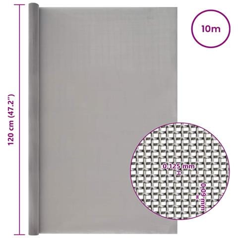 Rete per schermatura 120 x 1000 cm 120 Mesh Argento - Foto 7