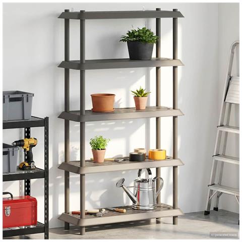 Unità di scaffalatura 5 livelli 100 x 40 x 177 cm PP - Foto 2